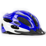 Capacete Ciclista Absolute Com Led E Regulagem Mtb Cores Cor Azul/branco Tamanho 58/62