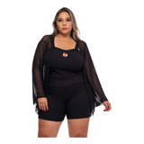 Conjunto C/ Kimono 3 Peças Plus Size 