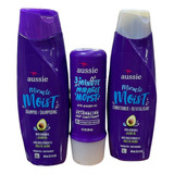  Kit Aussie Shampoo360ml+condicionador360ml+máscara236ml+fre
