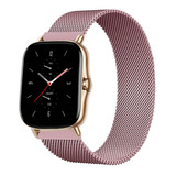 Pulseira De Metal Relogio Amazfit Bip Cores Estlosas Cor Rosa Largura 20 Mm