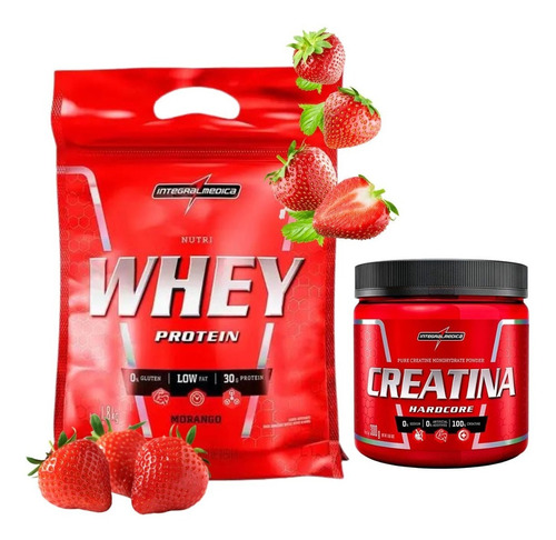 Combo Duplo Whey Protein + Creatina Whey 1.8kg Creatina 300g