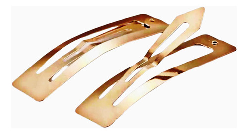 10 Presilha De Cabelo Tic Tac Retangular Metal Dourado