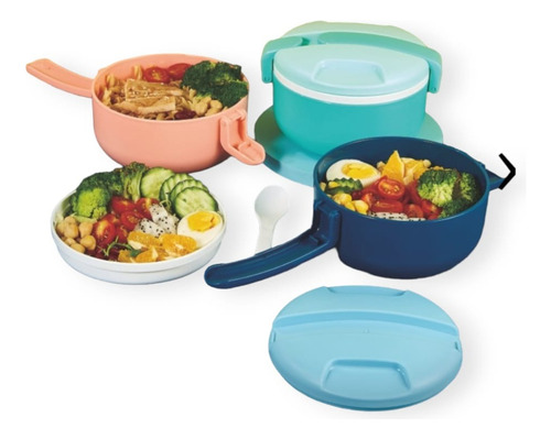 Lunchera Vianda Redonda Sin Divisiones Gel Refrigerante