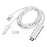 3 En 1 Micro Usb Tipo C A Hdmi Cable Adaptador De Espejo Hd