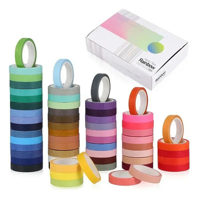 Kinichplay Set De Washi Tape 60 Rollos 8 Mm X 4 M, Cintas Decorativas Para Scrapbook, Diy, Manualidades, Envoltura De Regalos Y Agenda Multicolor