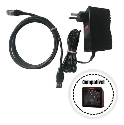 Cabo Usb Com Fonte Embutida Para Leitor Honeywell Ms7820