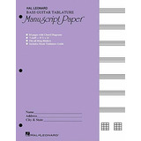 Book : Bass Guitar Tablature Manuscript Paper (purple Cover