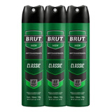 Brut Desodorante Aero Classic Masculino 150ml - 3und