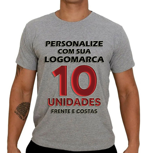 Camisa Básica Personalizada Empresa Trabalho Logotipo 10 Pçs