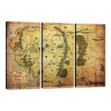 3 Piezas De Decoración De Pared  Mapa De Hobbit  Pintu...