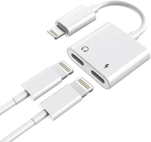 Cargador Adaptador Para iPhone 2x1 Audífonos Certificado