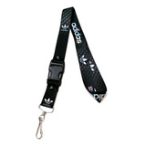 Cinta Lanyards Para Llaves adidas Negro Letras Blancas