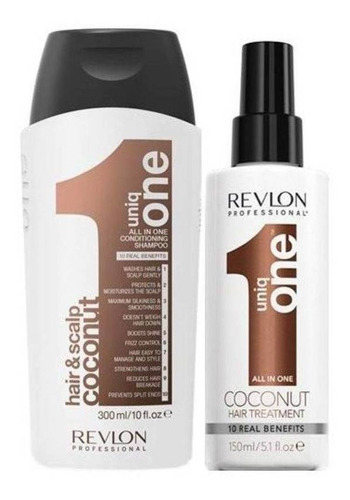 Kit Revlon Uniq One Coconut Shampoo 300ml + Leave-in 150ml