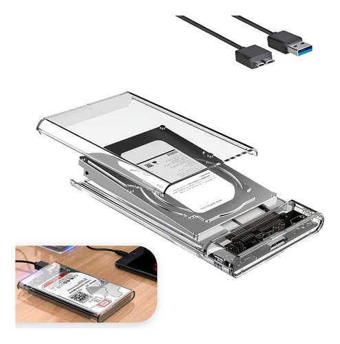 Case Para Hd Externo Transparente Usb Notebook Sata Protect