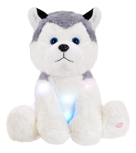 Houwsbaby Light Up Husky Stuffed Animal Dog Floppy Led Plush