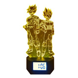 Goku Y Vegeta Lámpara Led 3d Reloj Alarma Dragon Ball Z