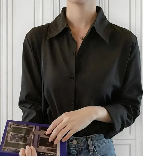 Blusa De Oficina De Chifón De Manga Larga Elegante Para Muje