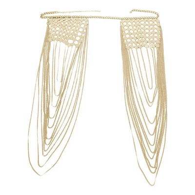 Estilo Punk Tassel Ombro Colares De Corrente Dourado L