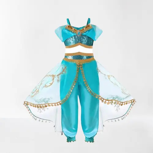 Disfraz De Top Y Pantalón Vestido De Princesa Jazmine Yasmin Para Niñas 2, 3, 4, 5 Años