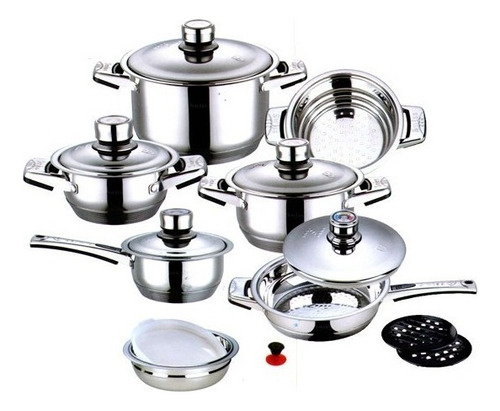 Juego De Cocina De Inducción Swiss Zurich Zline 16 Unidades Color Plata