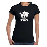 Playera One Piece Luffy Calavera Nika Dama