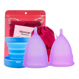 2 Copas Menstruales Suaves + 1 Vasos Esterilizadores + Bolsa