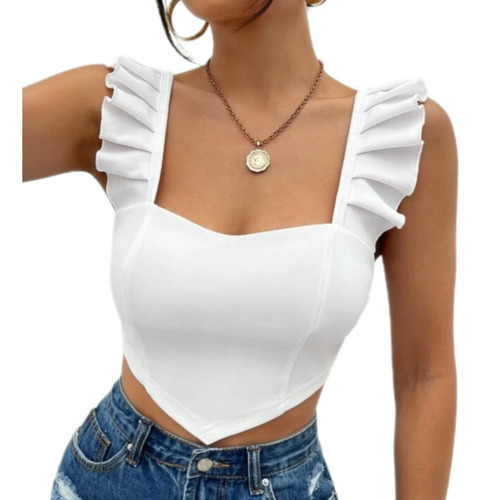 Crop Top Tiras Fruncido