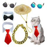 Conjunto De Accesorios Para Mascotas: Corbata, Gafas, Sombre
