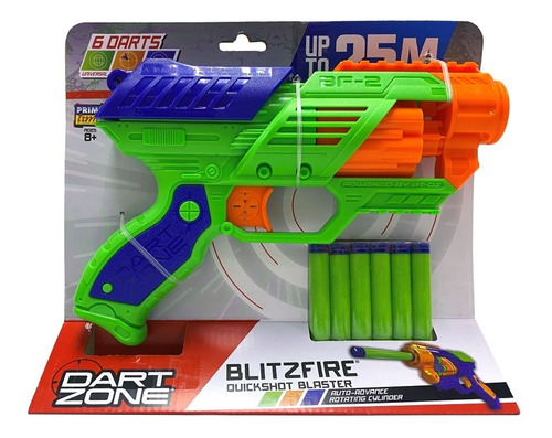 Pistola Lanza Dardos Blitzfire Quickshot Blaster Dart Zone