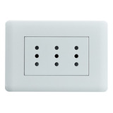 Tomacorriente Enchufe Triple Blanco Punteado 10a 220v Sec. 