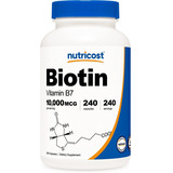 Biotina 10,000mcg 240 Capsulas Cabello Uñas Piel Importado