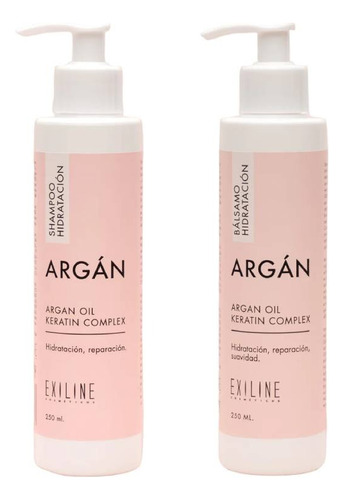 Kit Exiline | Argan | Shampoo Y Balsamo Hidratacion 250ml