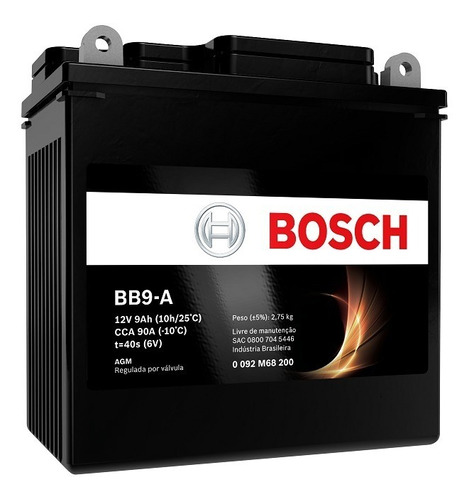 Bateria Suzuki Gsr 150i 12v 9ah Bosch Bb9-a (yb7-a)