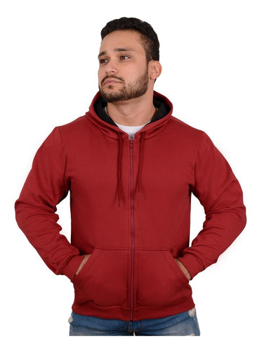 Moletom Blusa De Frio Masculino De Ziper Esporte Casual