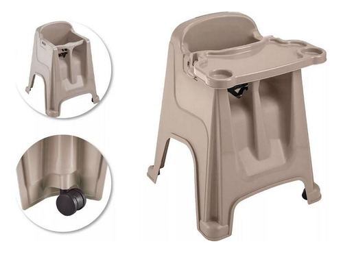 Silla Comedor Para Bebe Pardo X4