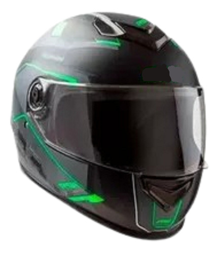 Casco Hawk Rs1 Alpha Negro Y Verde Mate Oes Talle Xl