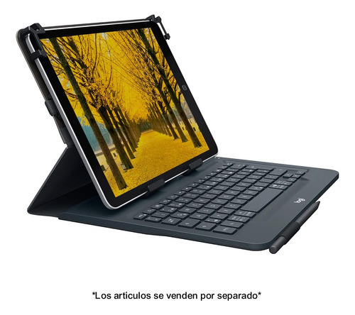 Teclado Logitech Universal Folio 9 A 10 Bluetooth Black Color Del Teclado Negro