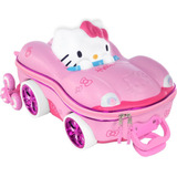 Mochila De Rodinhas Hello Kitty Carro 3d Escolar Infantil Cor Rosa