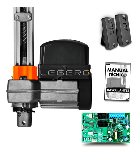 Kit Motor De Portão Eletrônico Basculante Ppa Legero 1/2hp