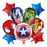 Set Globos Aluminio 9 Piezas Avengers Cumpleaños