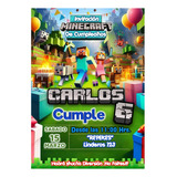 Invitación Digital Minecraft Personalizada Cumpleaños 