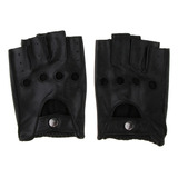 Guantes Cortos De Piel Sintética Para Hombre, Medio Dedo,