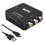 Adaptador Rca A Hdmi, Convertidor Rca A Hdmi, 720p/1080p Rca