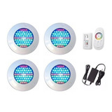 Kit Iluminação Led Piscina 4 Refletores 70 Abs Rgb +controle