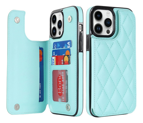 Funda De Piel Tipo Cartera Para iPhone, Tarjeta, Monedero, F