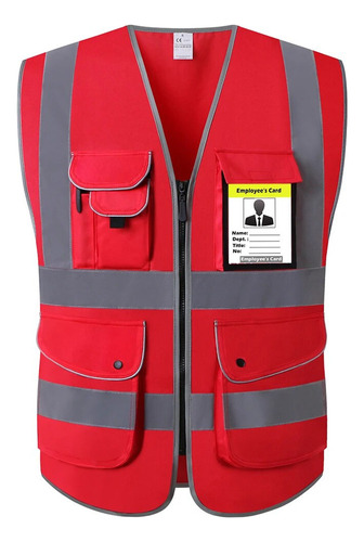 Chaleco De Seguridad Rojo Hi Vis Work Shirt Para Mujer Chale