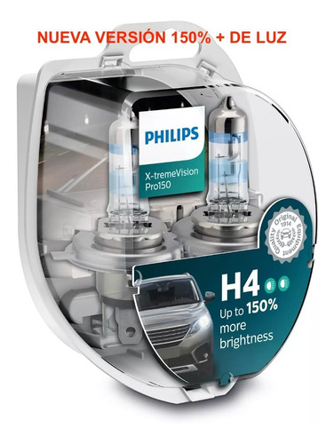 Lampara Philips H4 Xtreme Vision 130% Mas Luz Kit X 2 Lamp
