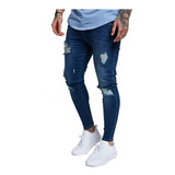 Calça Masculina Jeans Rasgada Premium Skinny Lycra Promoção