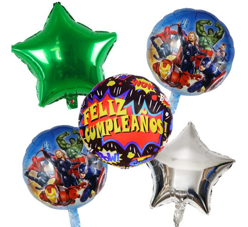 Set Globos Avengers Feliz Cumpleaños 