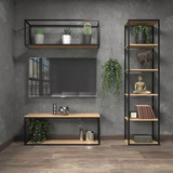 Mueble Living Industrial (rack Central+estante Sup.+torre)